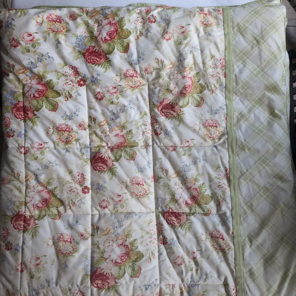 Ralph Lauren Chaps Constance Garden Queen Set Comforter 2 Shams Floral Vintage